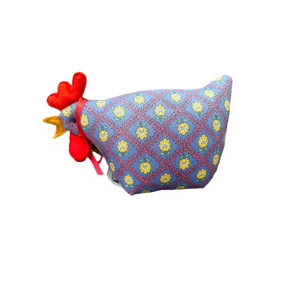 VTG Made In USA, Collectible Creations Blue Stuffed Rooster Handmade Folksy Farm - Picture 2 of 9